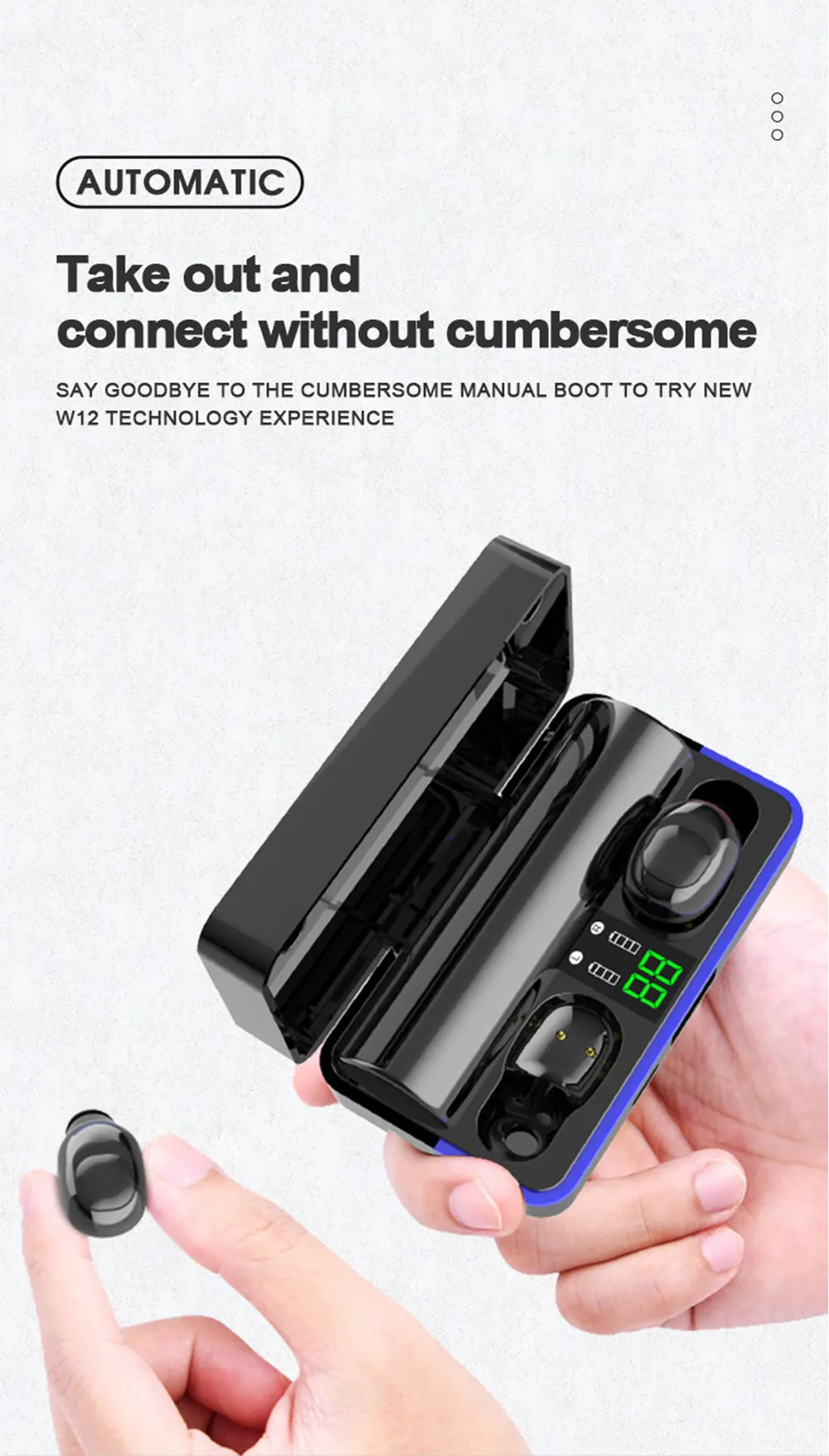W12, TWS, Bluetooth 5,0, беспроводная гарнитура, наушники, мини наушники, HIFI звук, наушники в ухо, 1800 мАч, Powerbank с микрофоном для телефона