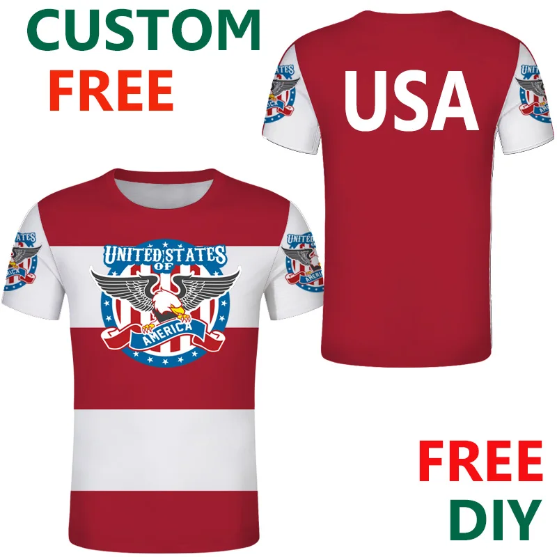 Бесплатная пользовательская американская одежда США Флаг футболки Сделай Сам