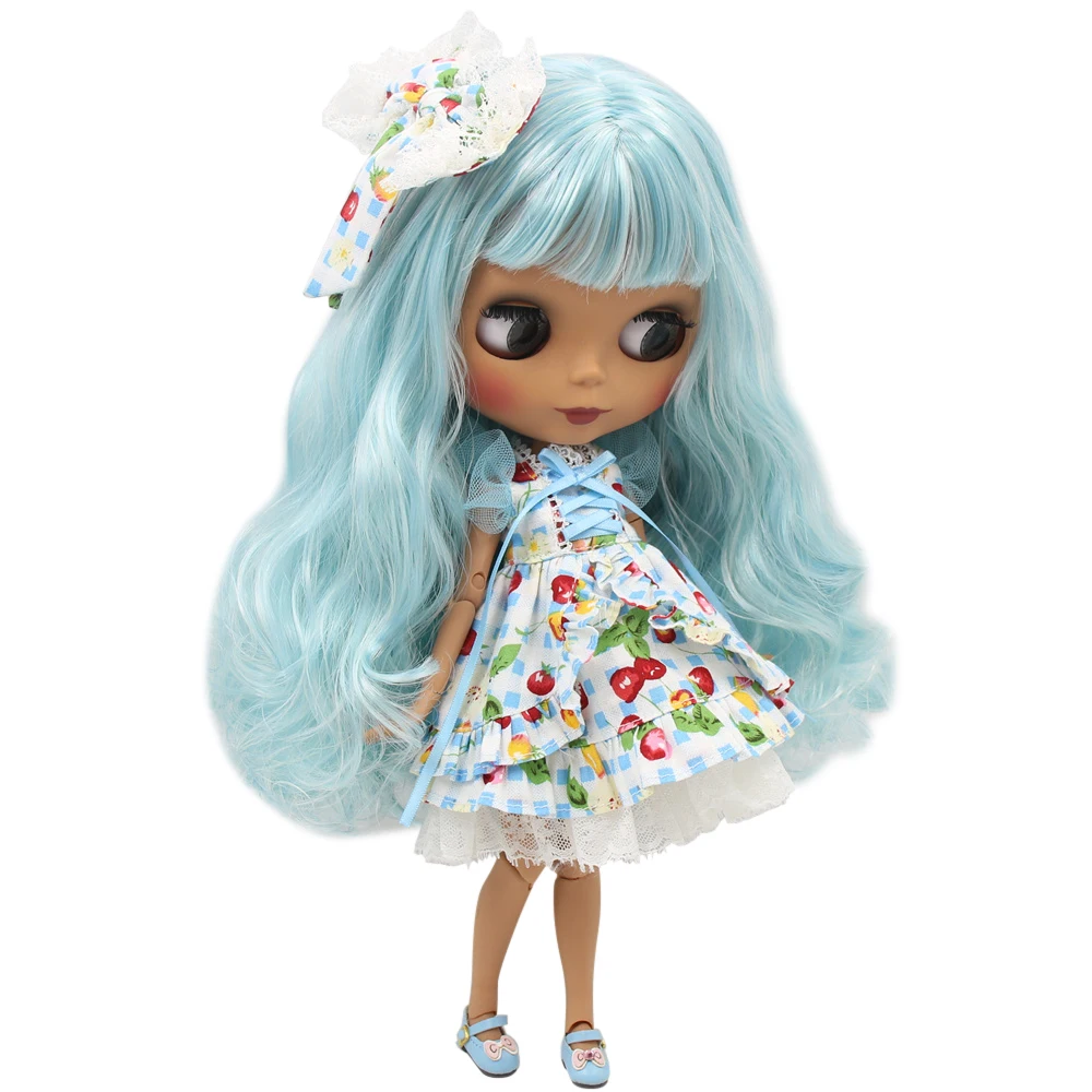 ICY Nude Blyth кукла No. BL950/8800 черный микс серебряные волосы тело черная кожа матовое