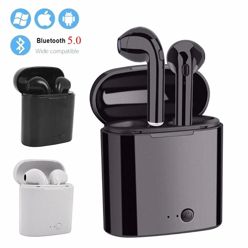 TWS True Blue Earbud стерео беспроводные наушники tws i7 MIC спортивные синие | Электроника