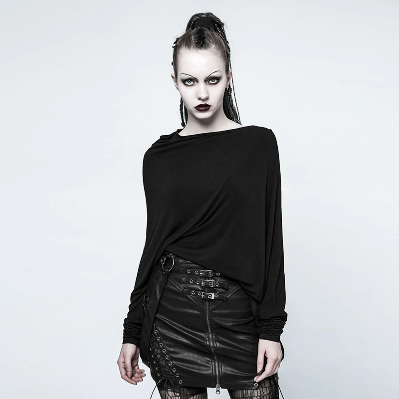 Женская футболка в стиле Панк RAVE привлекательная эластичная трикотажная с