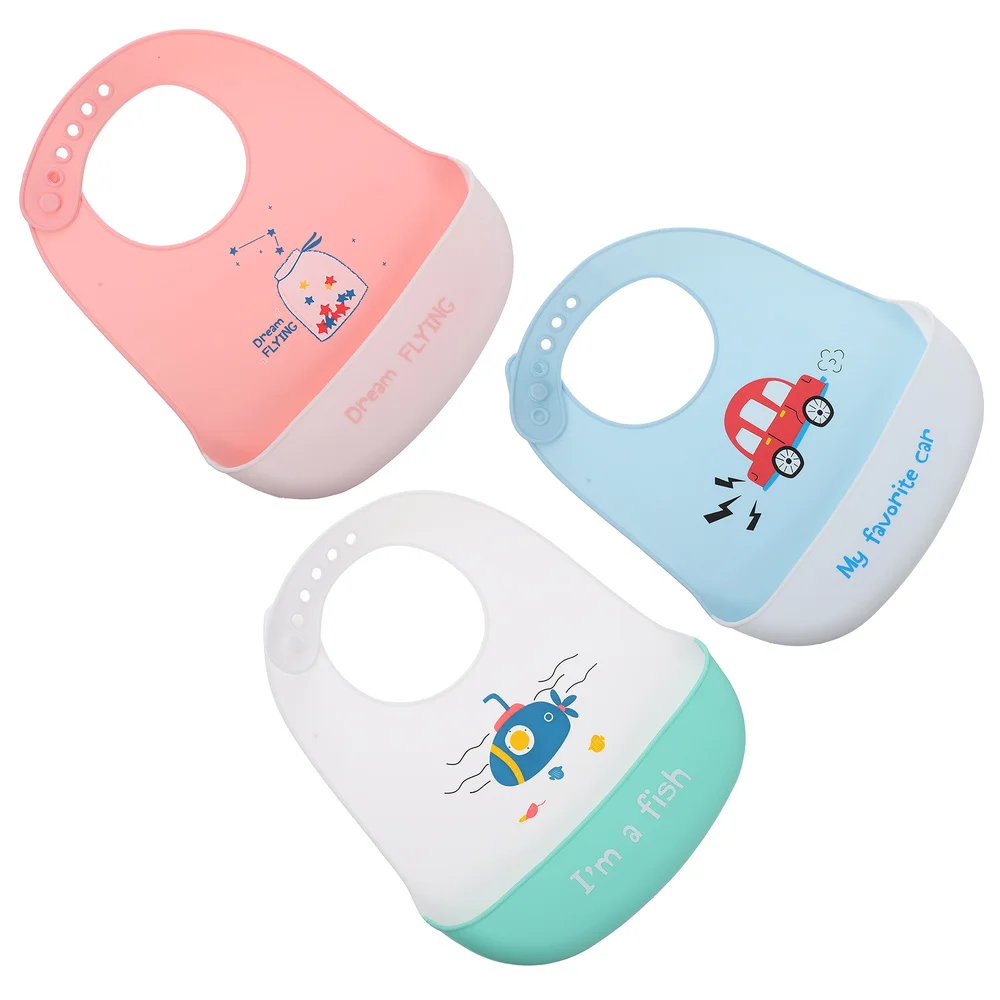 

3Pcs Baby Bib Mealtime Clothing Protector with Crumb Catcher for Toddler Infant