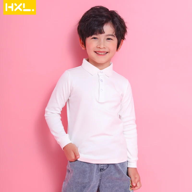 Детская рубашка с длинным рукавом отложным воротником |