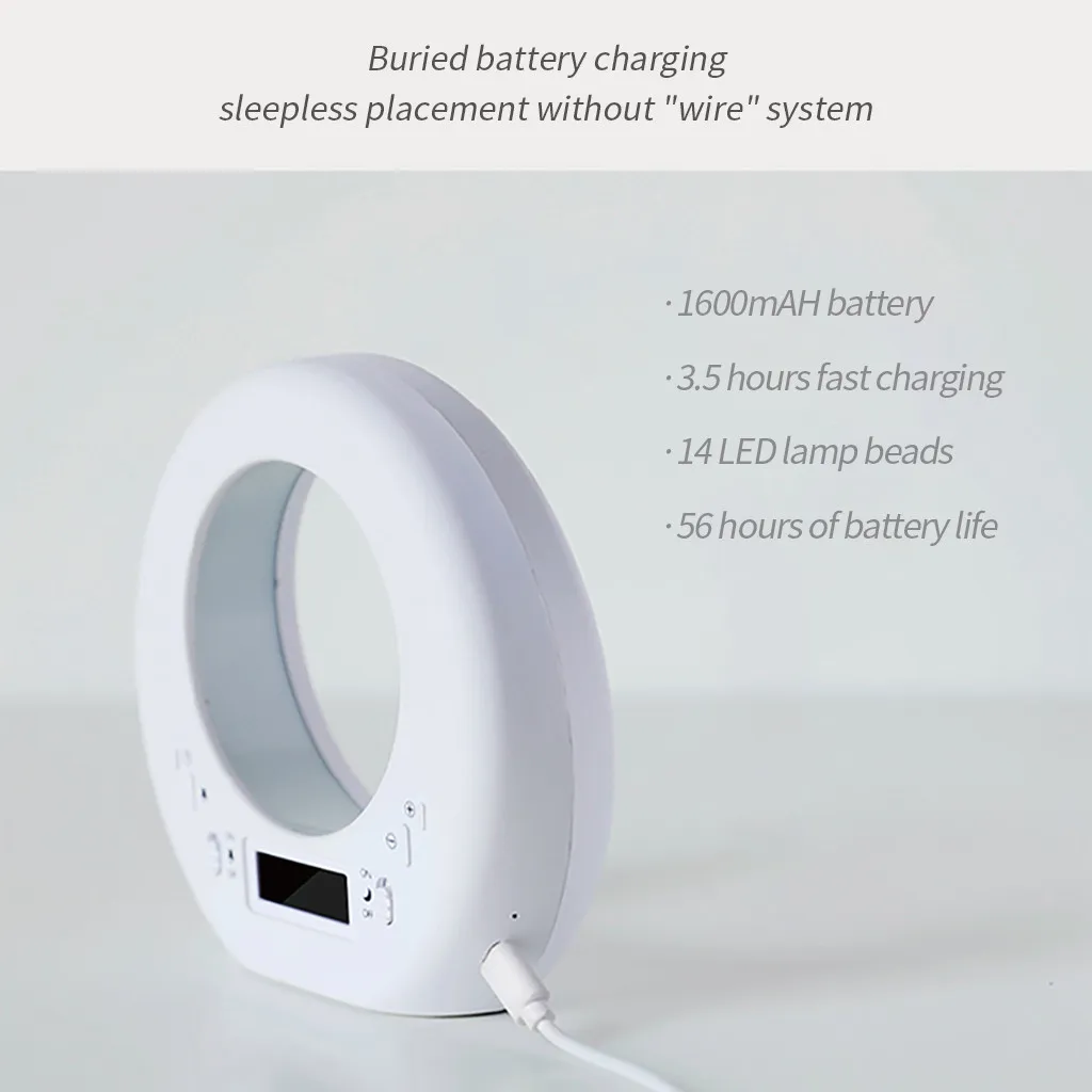 Светодиодный будильник на луну с usb зарядкой сенсорный датчик прикроватный