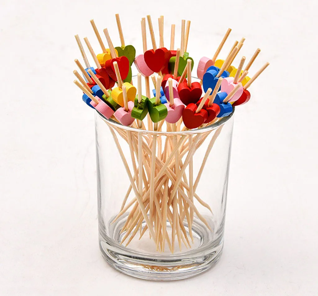 100 шт Одноразовые фруктовые бамбуковые палочки для буфета вечерние десерта