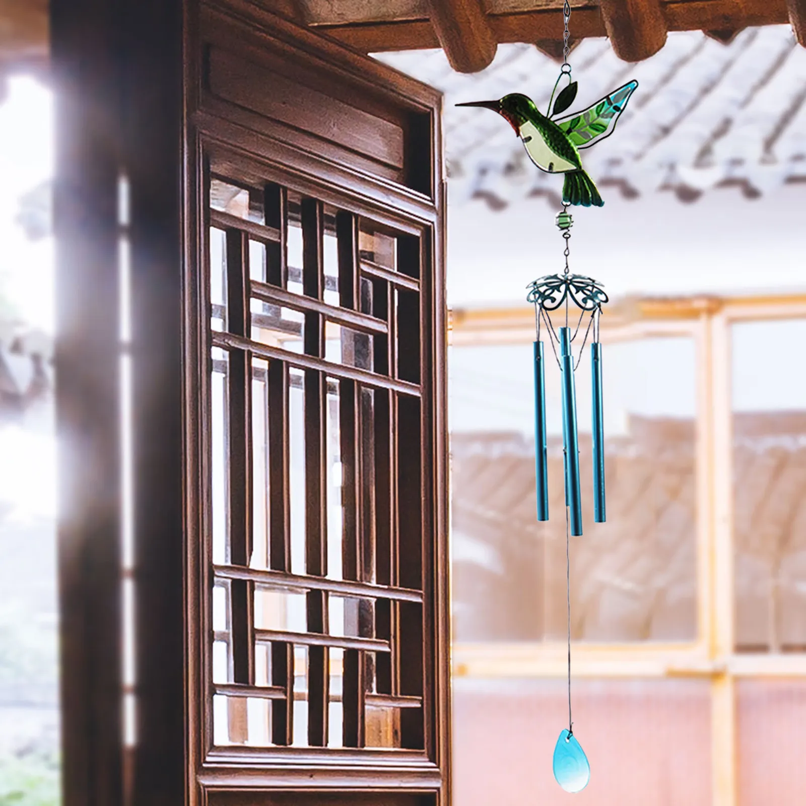 

2021 hummingbird dragonfly wind chime aluminum ornaments, home outdoor garden courtyard decoration 50N