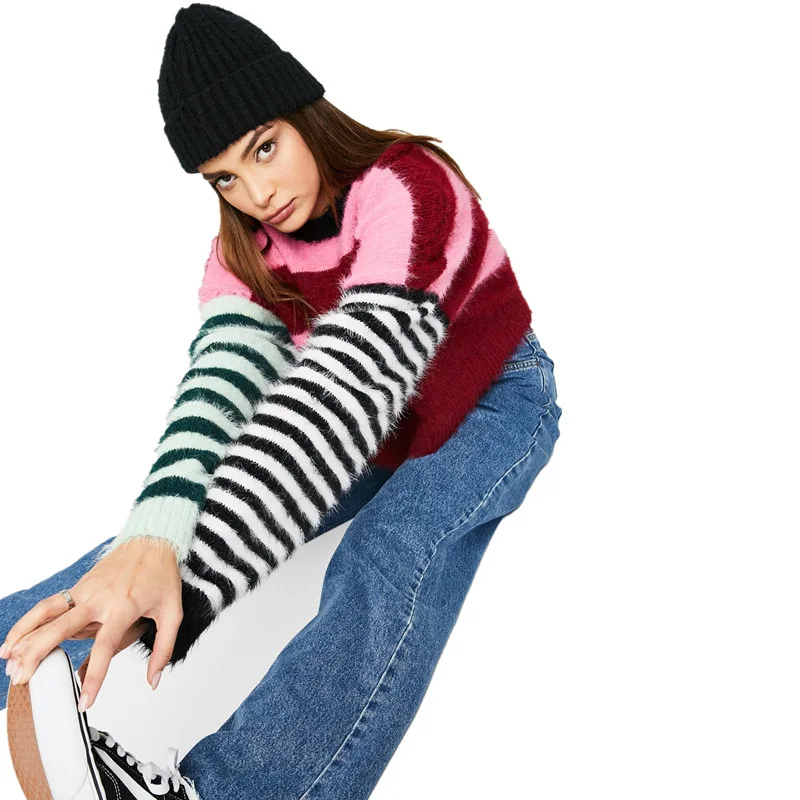 

FAKUNTN Women's Sweaters Knit y2k Tops Kawaii Pullover 2021 Fashion Vintage Long Sleeve Jumper Knitted Sweaters Women Clothing