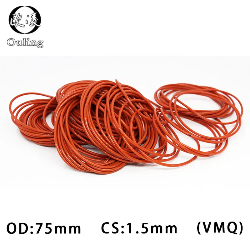 Красные силиконовые кольцо Силиконовое уплотнительное толщиной 1 5 мм OD60/75