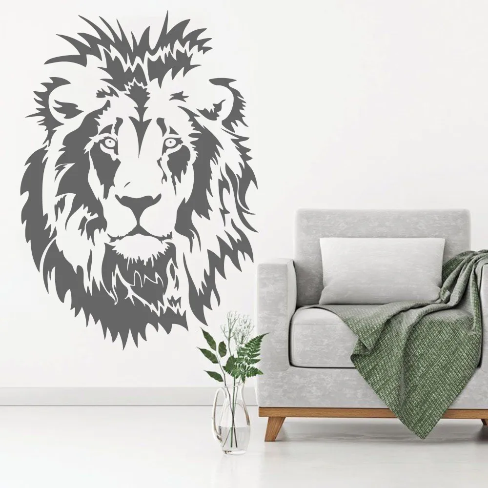 

Lion Head Kids Wall Decal Vinyl Wall Sticker Animal Poster Decoration For Boys Bedroom Living Room office House Home Decor WW-63