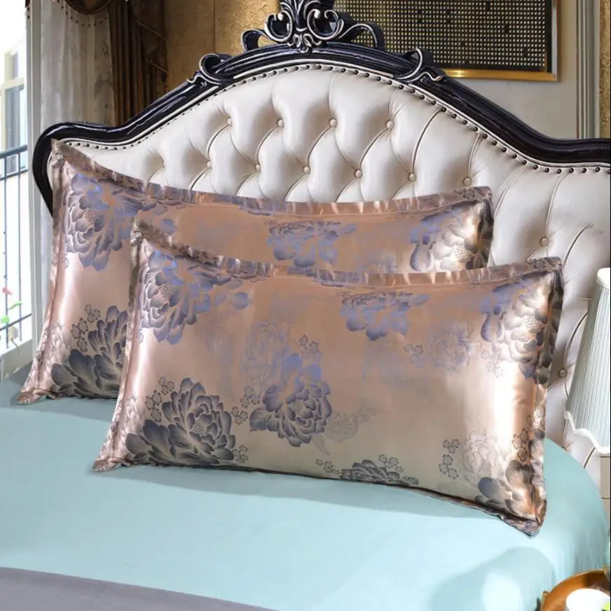 

Queen/KING Silk Satin Pillow Case Bedding Pillowcase Smooth Home Bedding Pillow Cover Envelope Custom Pillow Case Cover