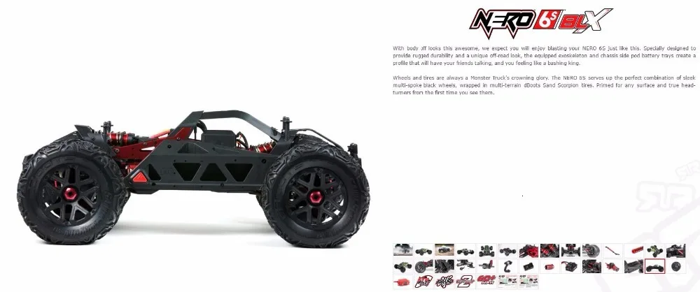 Arrma Nero 6s бесщеточный водонепроницаемый blx 1/8 RTR scale 150A ESC 4wd monster truck-без дифференциального замка версия