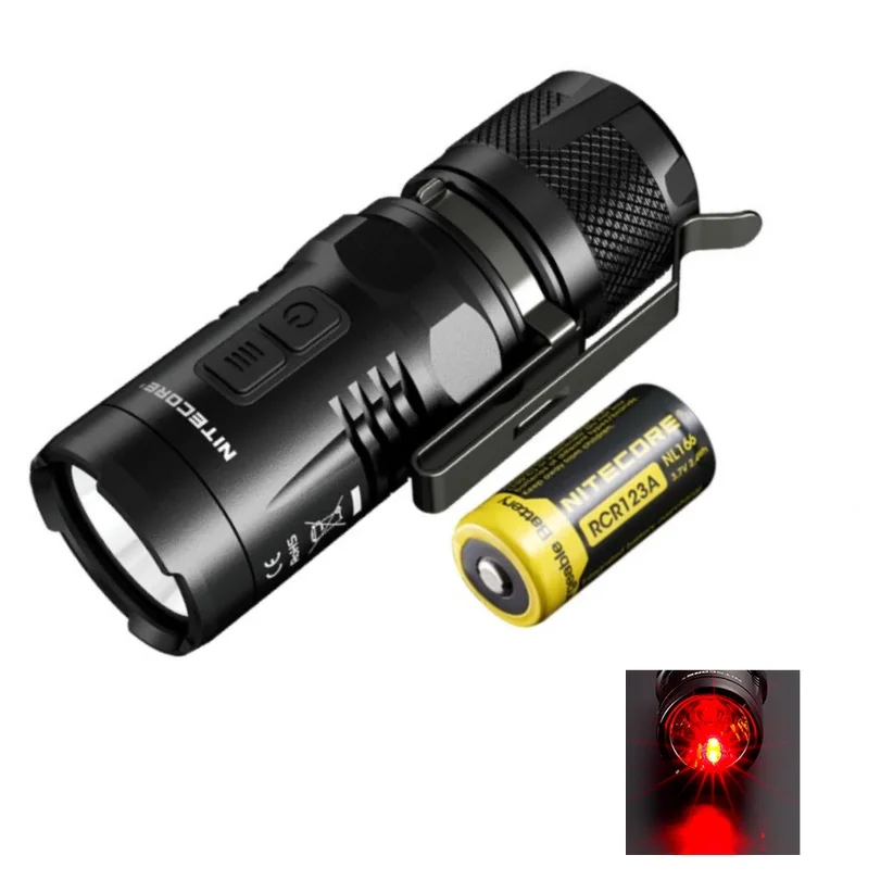 Nitecore EC11 мини светодиодный фонасветильник CREE XM L2 U2 фонарик 900 люмен с батареей RCR123A