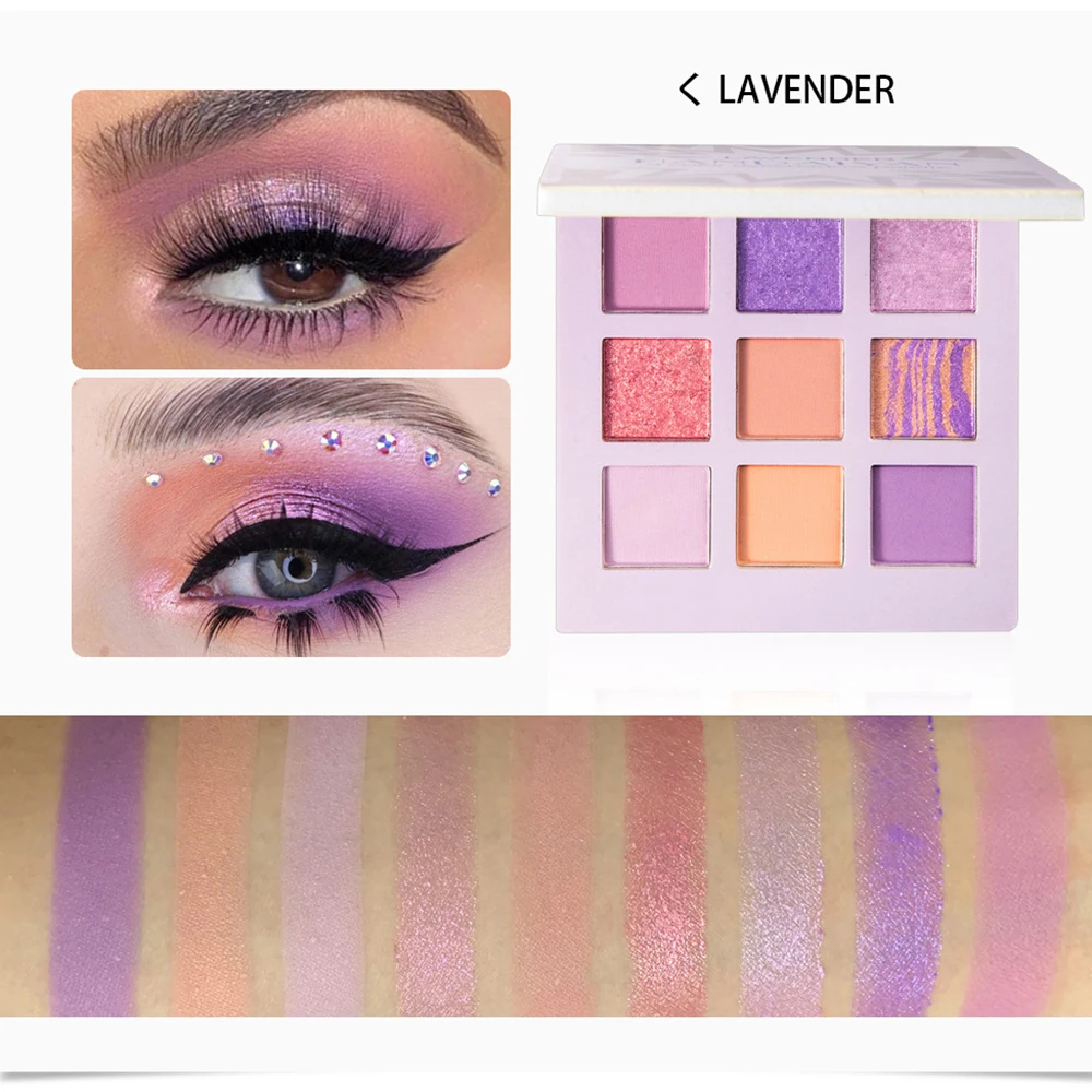 

9 Colors Fashion Eyeshadow Palette Eye Makeup Palette Matte Glitter Metallic Shimmer Pigment Highlighter Long-lasting Eyeshadow