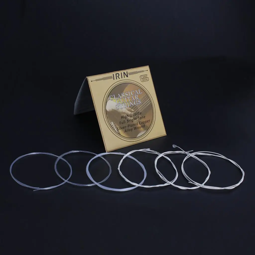 Тонкие металлические нейлоновые струны 6 шт. чистый звук для классических