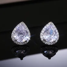 Luxury Drop Shape Women Stud Earring Dazzling Exquisite Anniversary Gift Versatile Female Earrings Fashion Jewelry