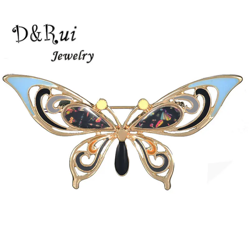 D & Rui ювелирные изделия Красочные бабочки брошь Винтаж Сплав эмалированные