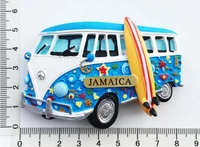 creative fridge magnet hand painted jamaica tourist souvenirs beach wagon decorative arts and crafts