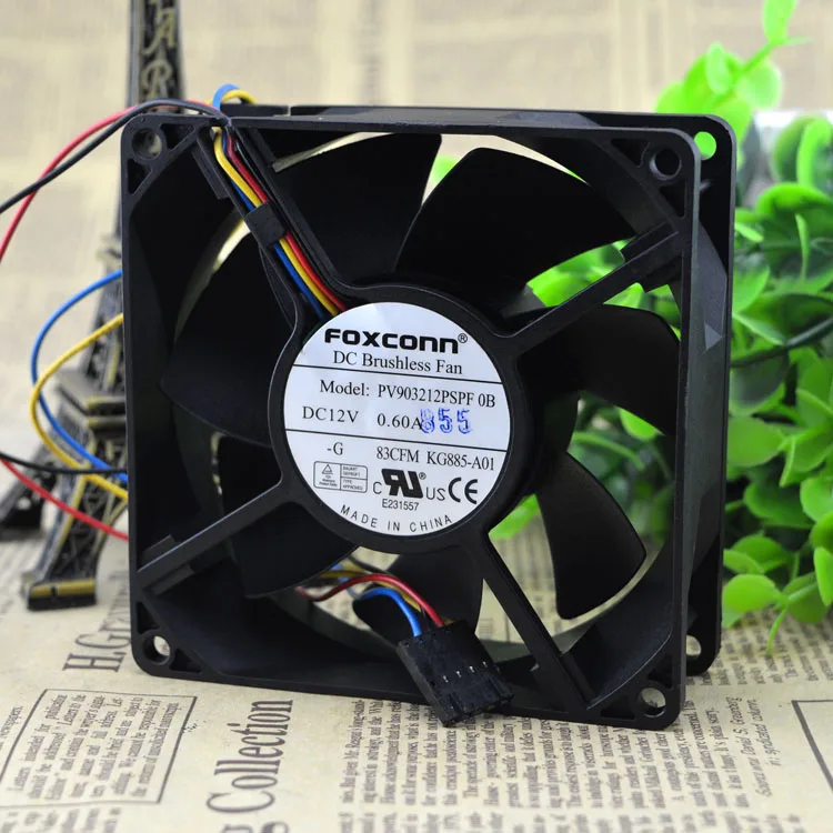 Вентилятор охлаждения для чехла Foxconn 9032 12v0.60a Pv903212pspf0a бесшумный 4 проводной ШИМ