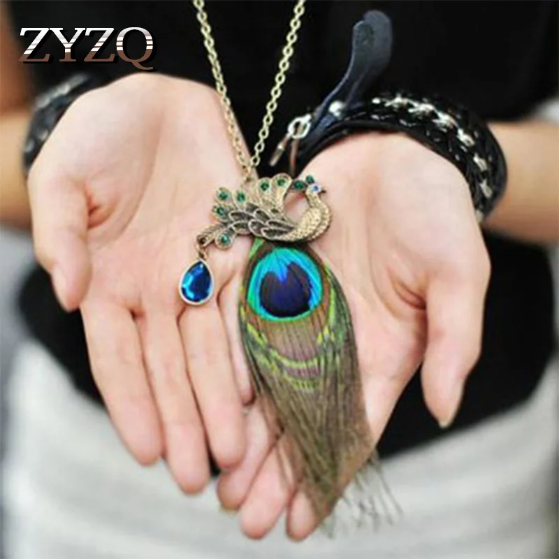 ZYZQ богемные этические красочные ожерелья в виде павлина свитера для женщин
