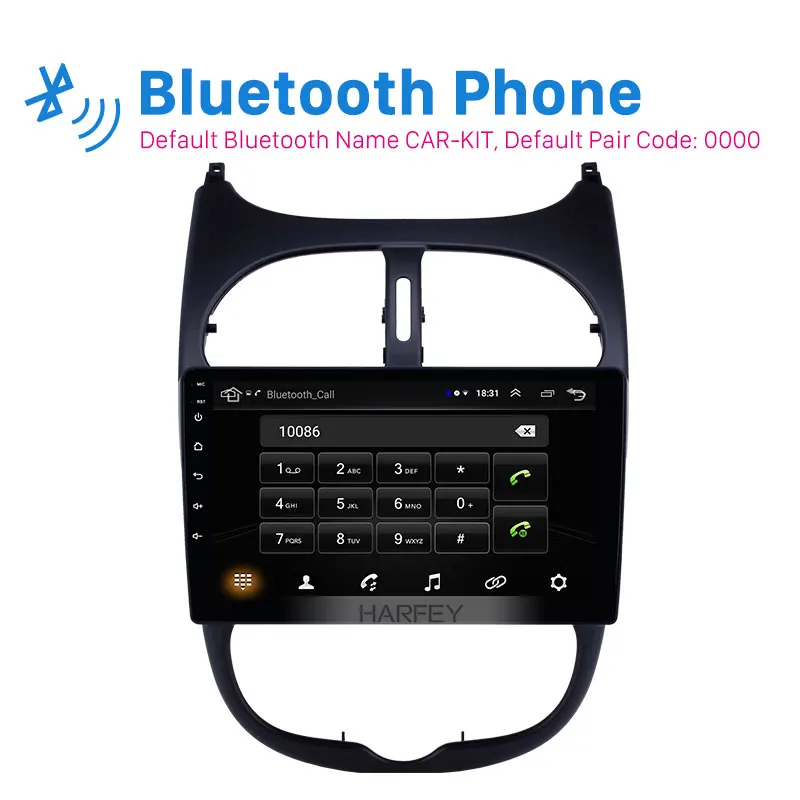 Harfey GPS Автомобильный мультимедийный радио Android 8 1 авто стерео для Peugeot 206 2000 2016 с AUX