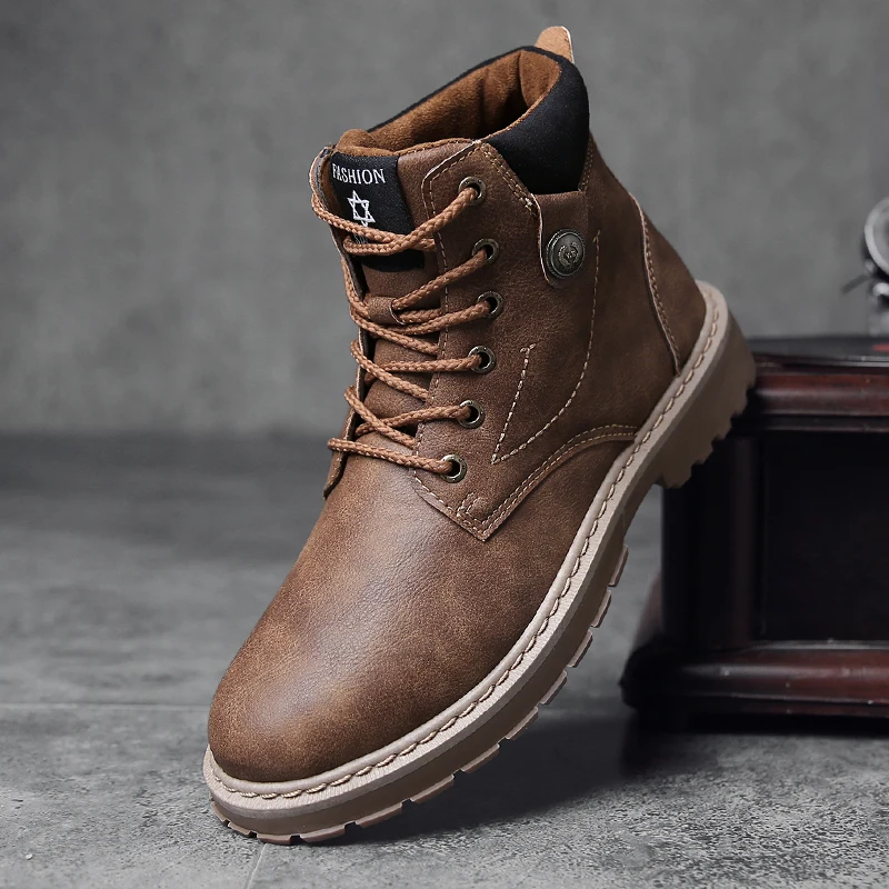 Мужские ботинки Лидер продаж новые теплые зимние мужская повседневная обувь