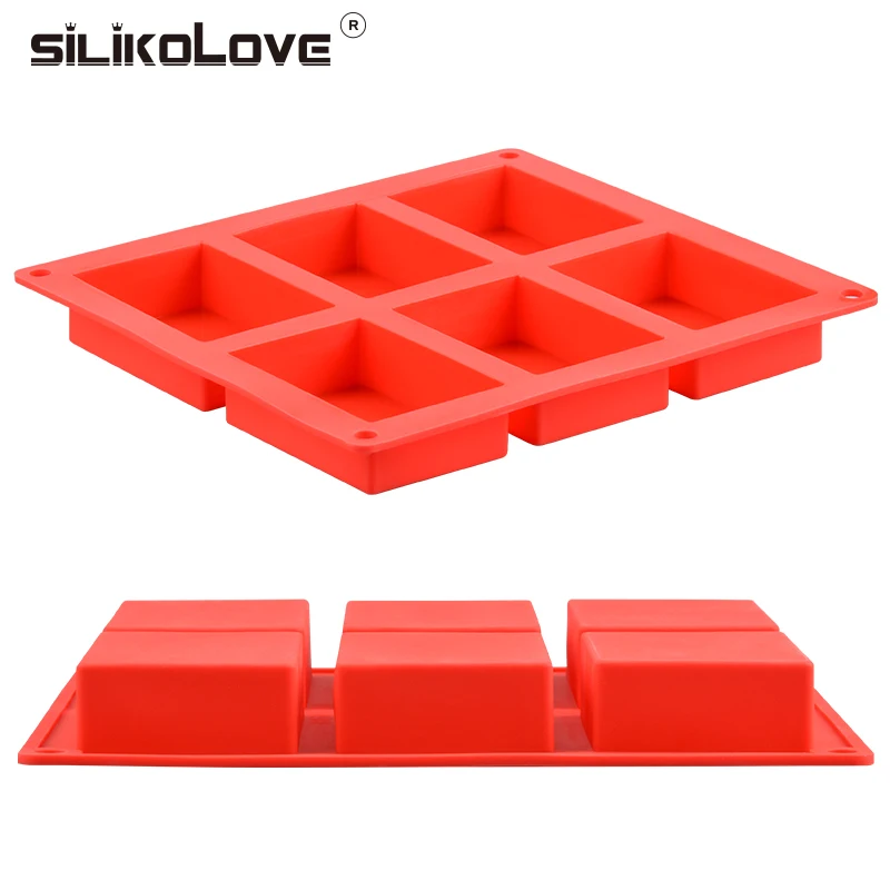 Силиконовая форма SILIKOLOVE для мыла 6 ячеек 3D Прямоугольная сделай сам ручной