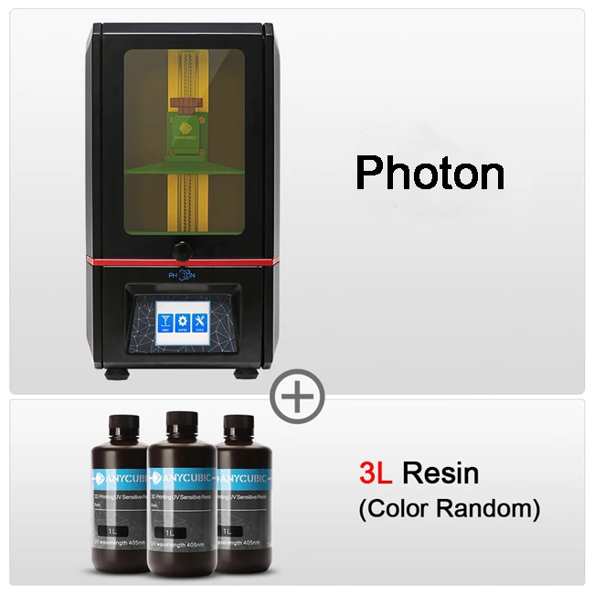 ANYCUBIC Photon SLA 3d Принтер Комплект TFT сенсорный экран УФ-Светильник настольный 3d принтер DIY Kit imprimante 3d - Цвет: Photon  add 3L