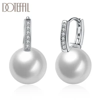 doteffil 925 sterling silver18k gold pearl aaa zircon earrings for women jewelry fashion wedding engagement party gift