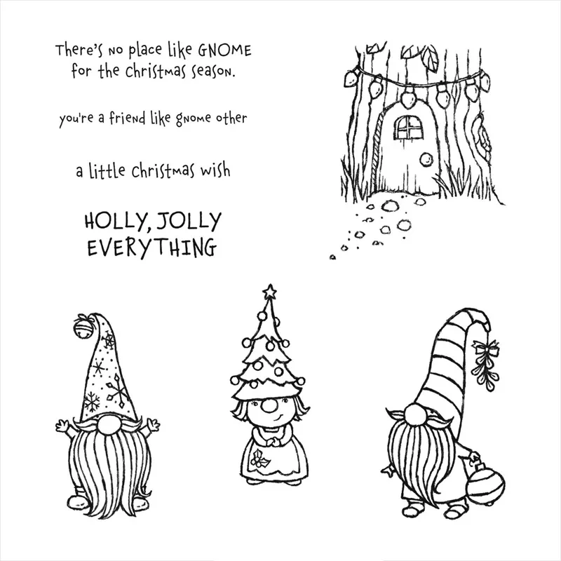 

Clear Stamps Holly Jolly Every Thing Chritmas Season Wish Santa Claus For DIY Scrapbook Photo Album Craft Card 2021 New
