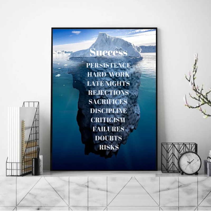 Айсберг успеха Холст плакат печать пейзаж мотивационный настенный