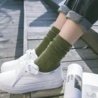 Однотонные свободные носки для девочек средней школы в японском и корейском стиле, женские длинные носки для отдыха