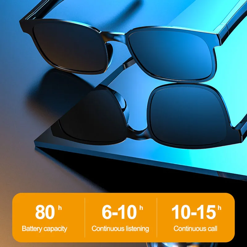 

Smart Bluetooth 5.0 Headset Anti-blue Light Glassess Outdoor Cycling Sports Stereo Earphones Music Player with MIC for Handsfree