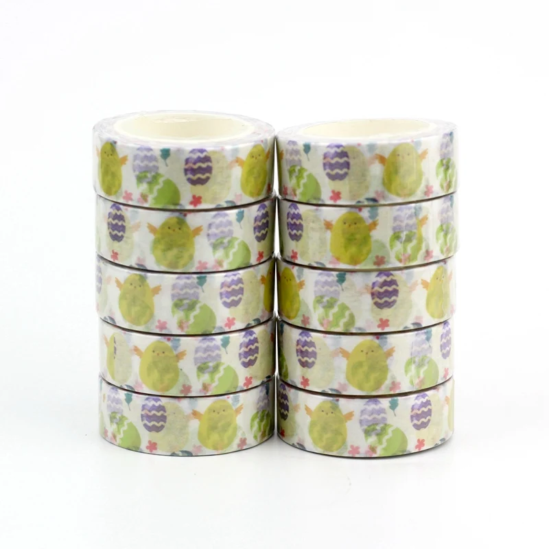 

NEW 10pcs/Lot Decorative Easter Eggs and Chicks Washi Tapes Paper DIY Scrapbooking Planner Adhesive Masking Tape Cute Stationery