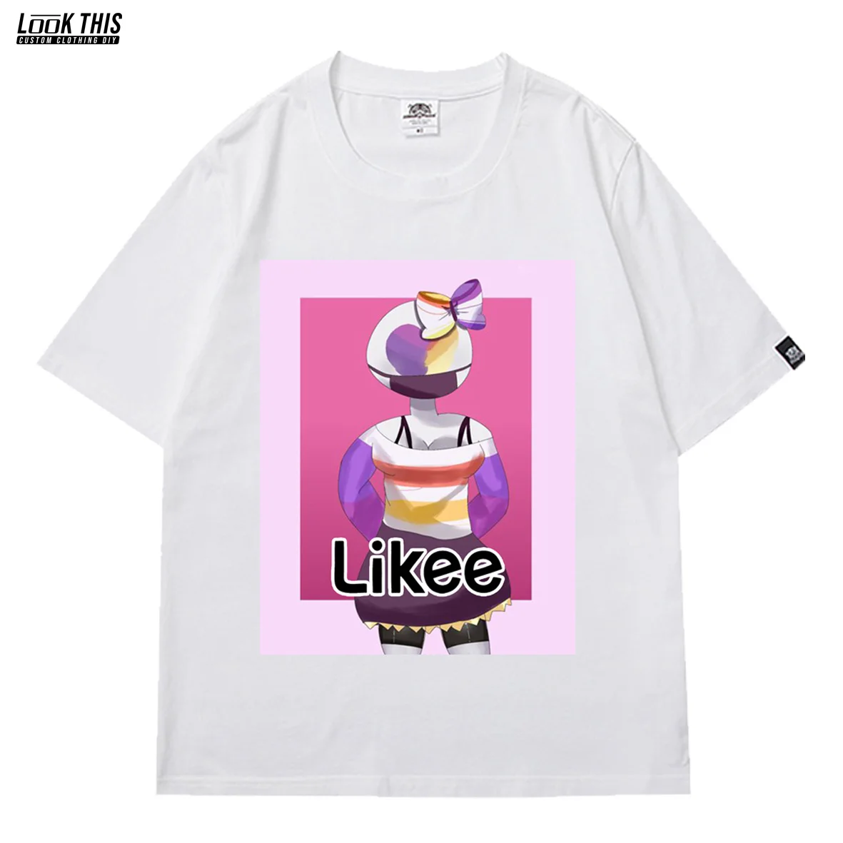 

Likee App Funny Anime T Shirt Women's T-shirt Female Summer 2021 White Kawaii Print Tops & Tees Love Short Sleeve T-shirts Girl
