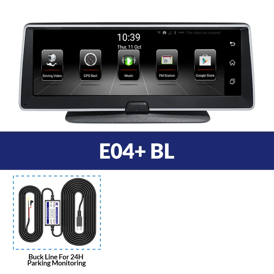 E-ACE E04 8 дюймов 4G Android двойной объектив Автомобильный видеорегистратор gps навигатор ADAS Full HD 1080P видеорегистратор авто видео регистратор навигационный рекордер - Название цвета: E04- BL