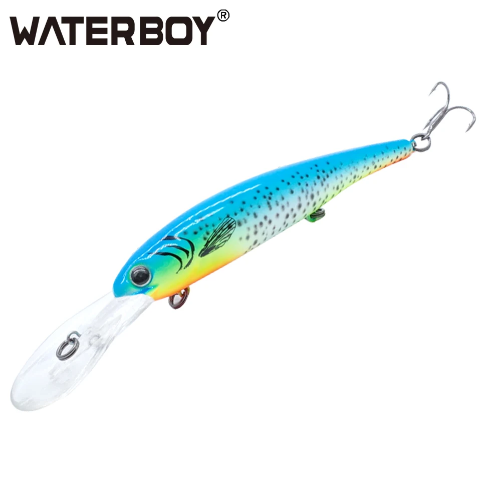 WATERBOY Long Lip Minnow Fishing Lure 12cm 20g Deep Wobbler Swimming Artificial Pesca Hard Fish Bait