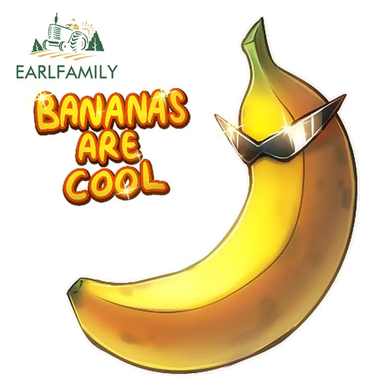 

EARLFAMILY 13cm x 12cm Bananas Are Cool Car Sticker Rear Windshield Trunk 4x4 Decoration Cartoon Car Styling