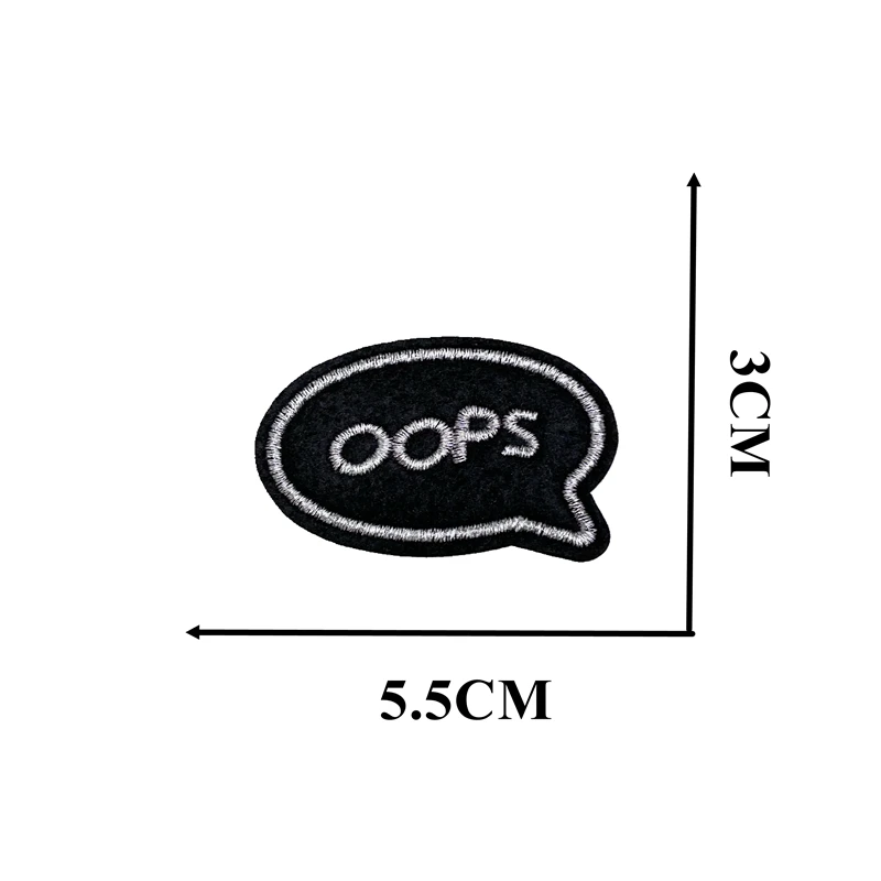 Новинка 10 шт. Серебряный Упс вышитые патчи железные на буквы значок заплаты