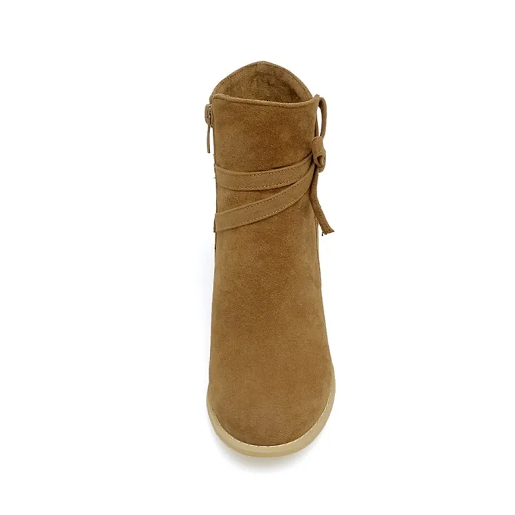 Женские ботинки с бантом ботильоны на молнии сбоку больших размеров 9 10 11-13 | Обувь