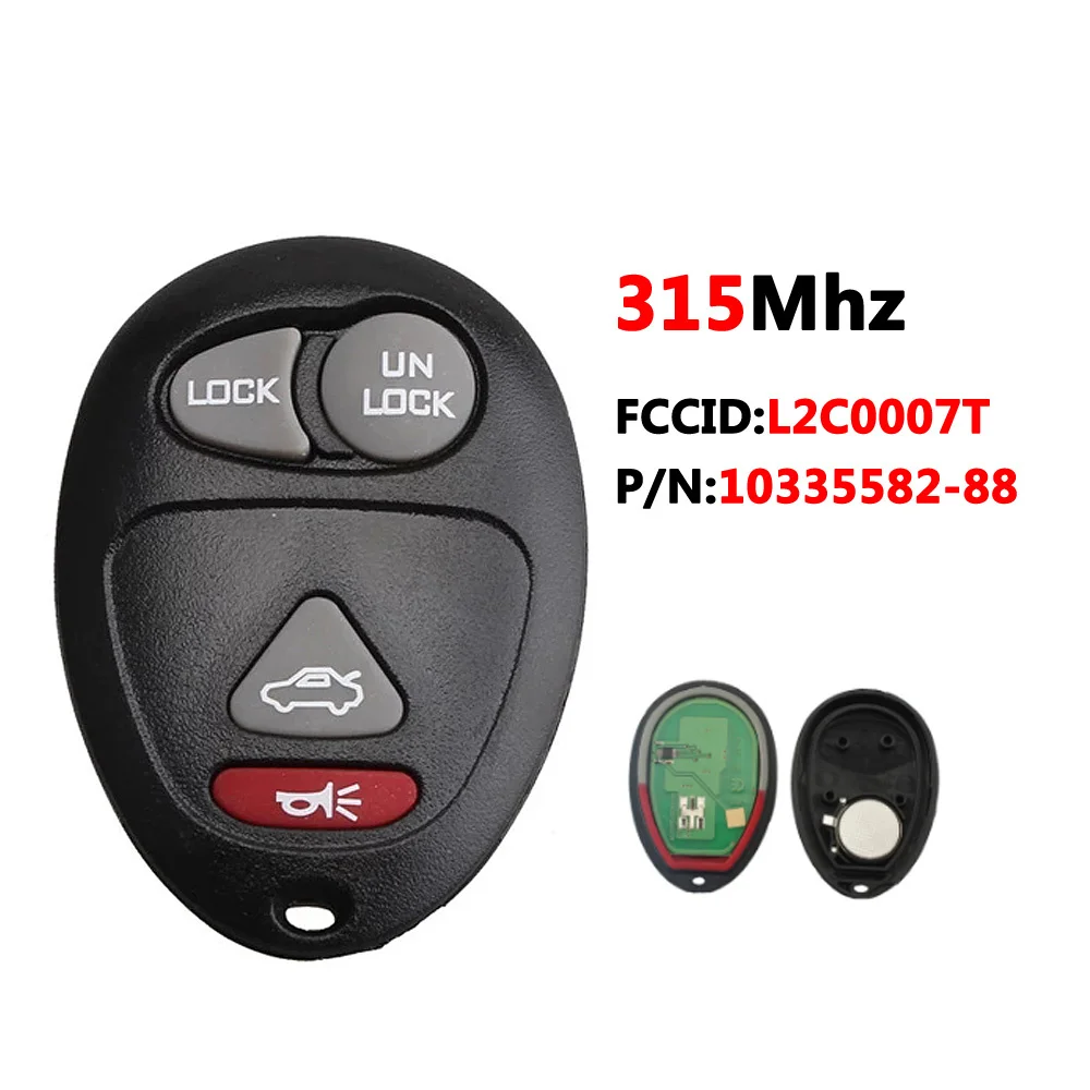 

L2C0007T 3+1 4Buttons Keyless Remote Car Key For Buick Century Regal Rende