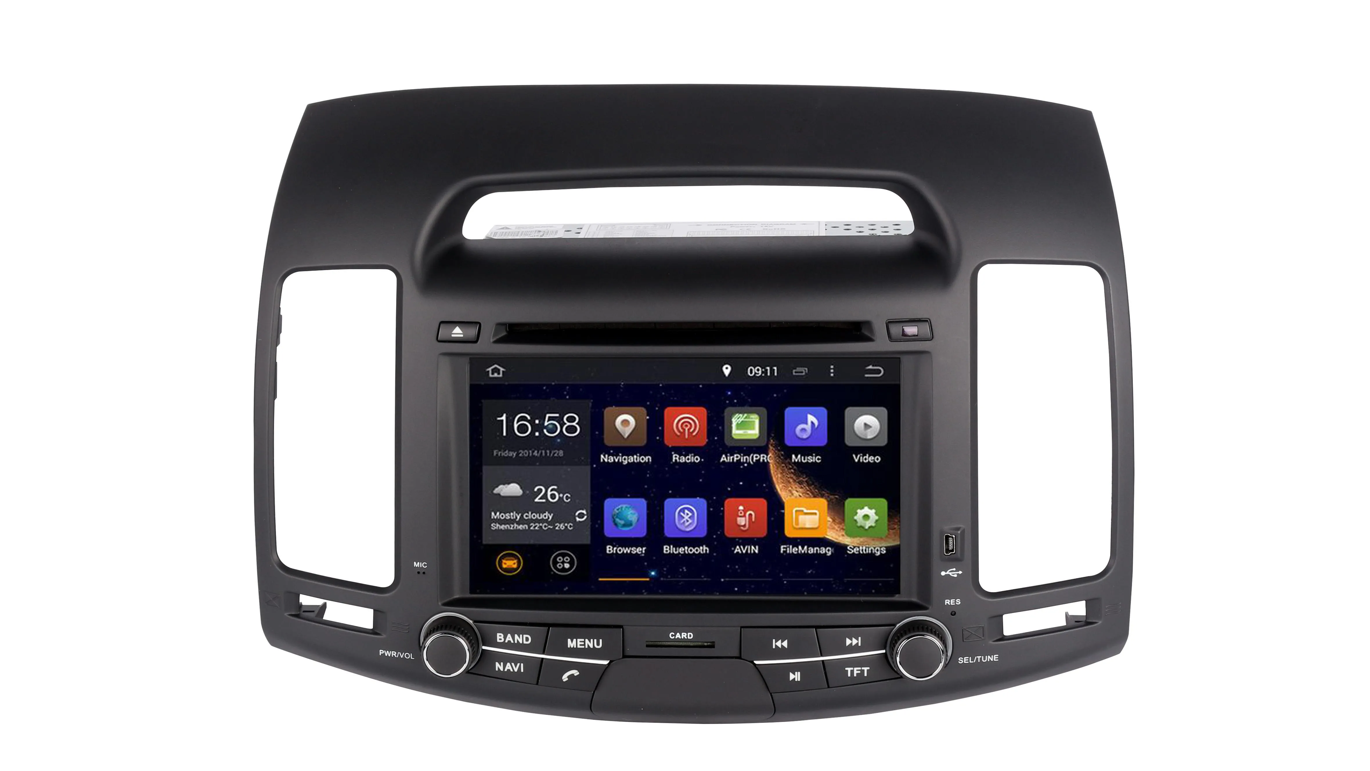 

Octa Core 1024x600 Android 10 Car DVD GPS for HYUNDAI ELANTRA 2007-2011 with BT Radio Wifi 3/4G SD USB flash Tape recorder
