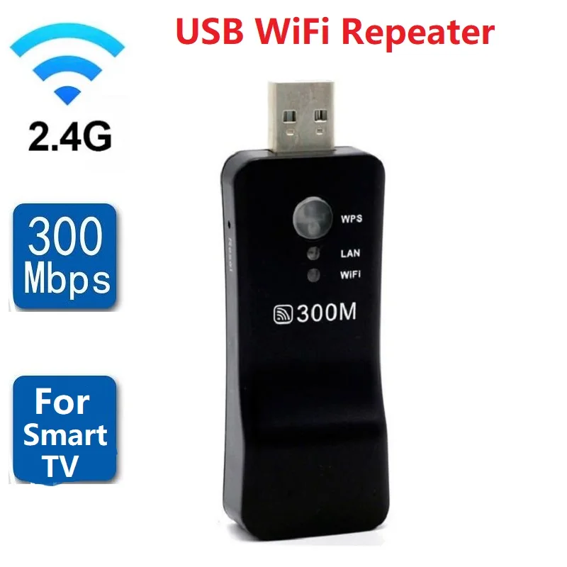 

New 2.4G WiFi Rotate USB Repeater Wireless 300Mbps Signal Amplifier Double High Gain Antennas Extender Booster Large Cover Areas