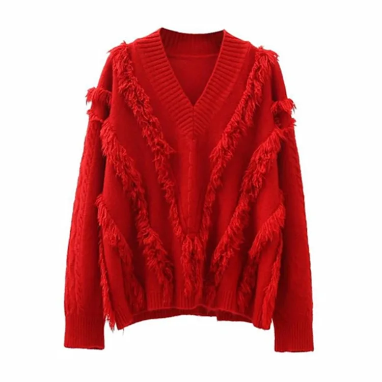 

Sexy Winter Knitted Sweater V Neck Cashmere Sweater Female 2019 Women Sweaters And Pullovers Autumn Long Sleeve Sweater Jumper