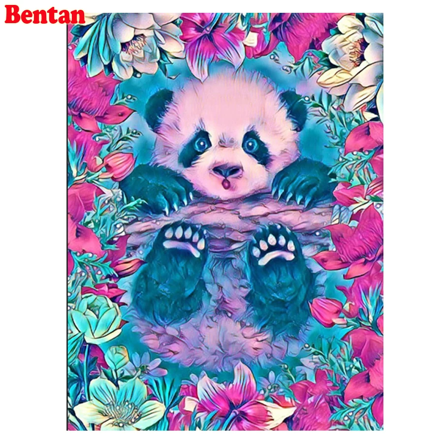 

5D Diamond Painting Cute Panda Rhinestone Kit Diamond Embroidery Animal Cross Stitch Needlework Decor For Home