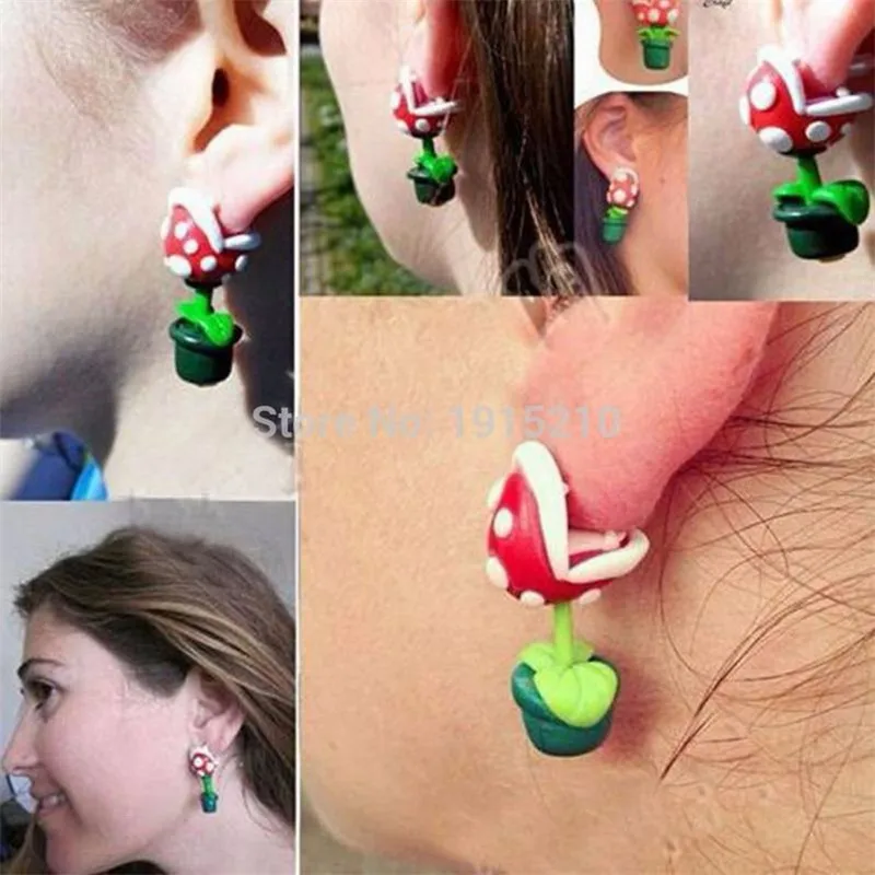 1 пара уникальные милые серьги для женщин ручная работа полимерная глина Пиранья