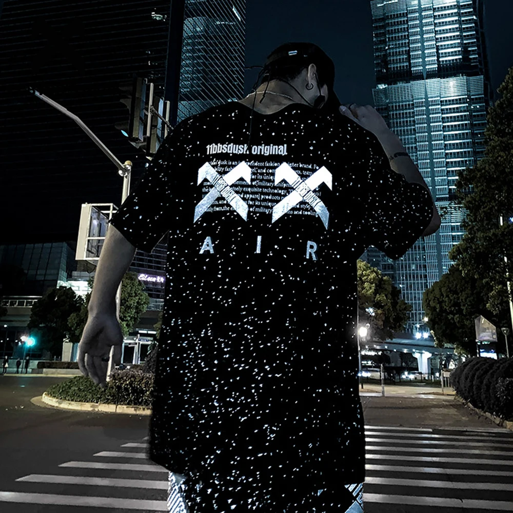 11 byb's DARK Gypsophila Футболка с принтом хип хоп Streewear мужская летняя Светоотражающая