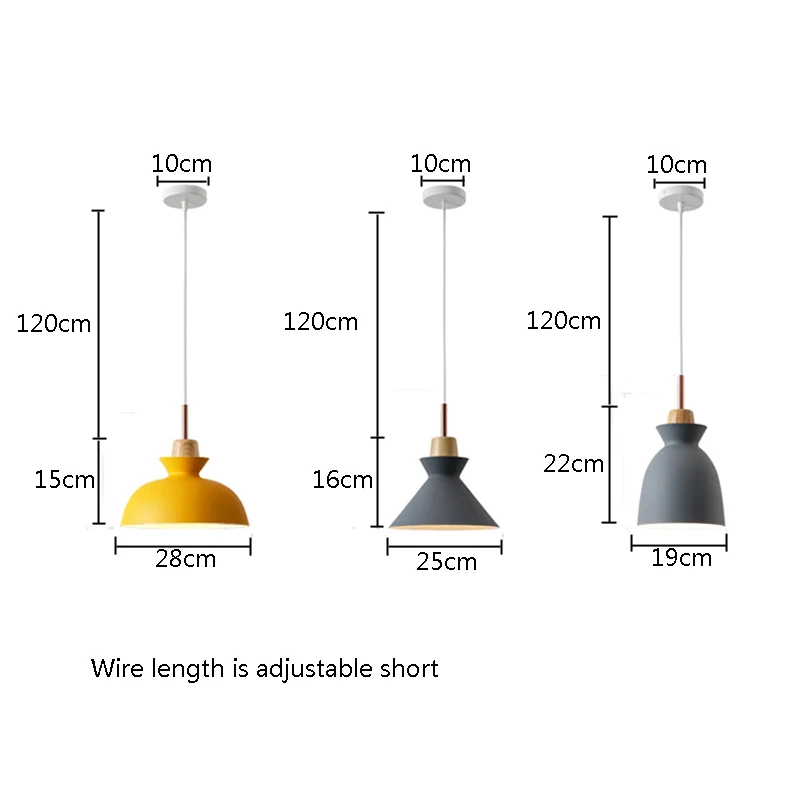 

Modern Pendant Lights Nordic Colorful Wood Pendant Lamp For Living Room Light Fixtures Restaurant Kitchen Aluminum Hanging Lamps