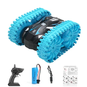 Remote Control Stunt Car RC Tank Off-road Vehicle Amphibious Double Side Waterproof 360 Rotate Drivi