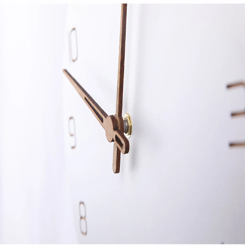 Большие круглые деревянные часы в скандинавском стиле настенные белые бесшумные