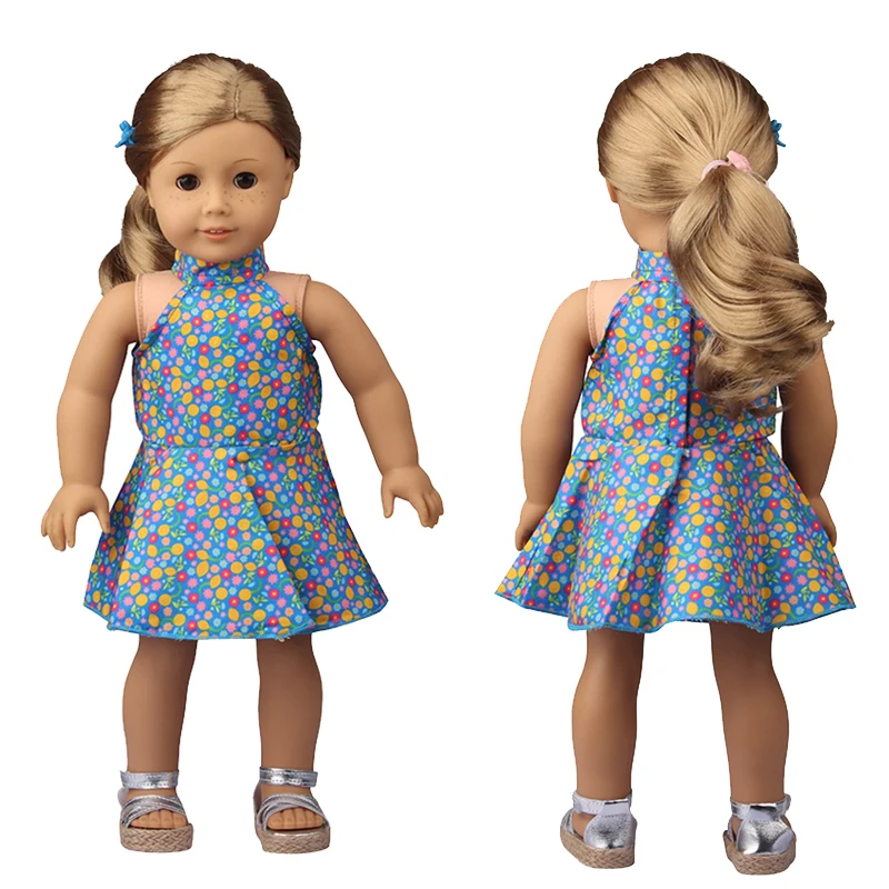 Новинка 2021 летнее платье без рукавов Одежда для кукол подходит 18 дюймов